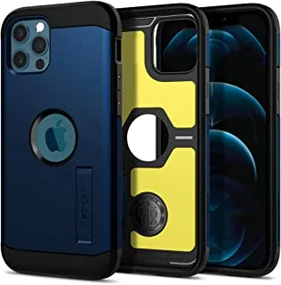 Spigen Tough Armor designed for iPhone 12 case and iPhone 12 PRO case cover (6.1 inch) with Extreme Impact Foam - Navy Blue