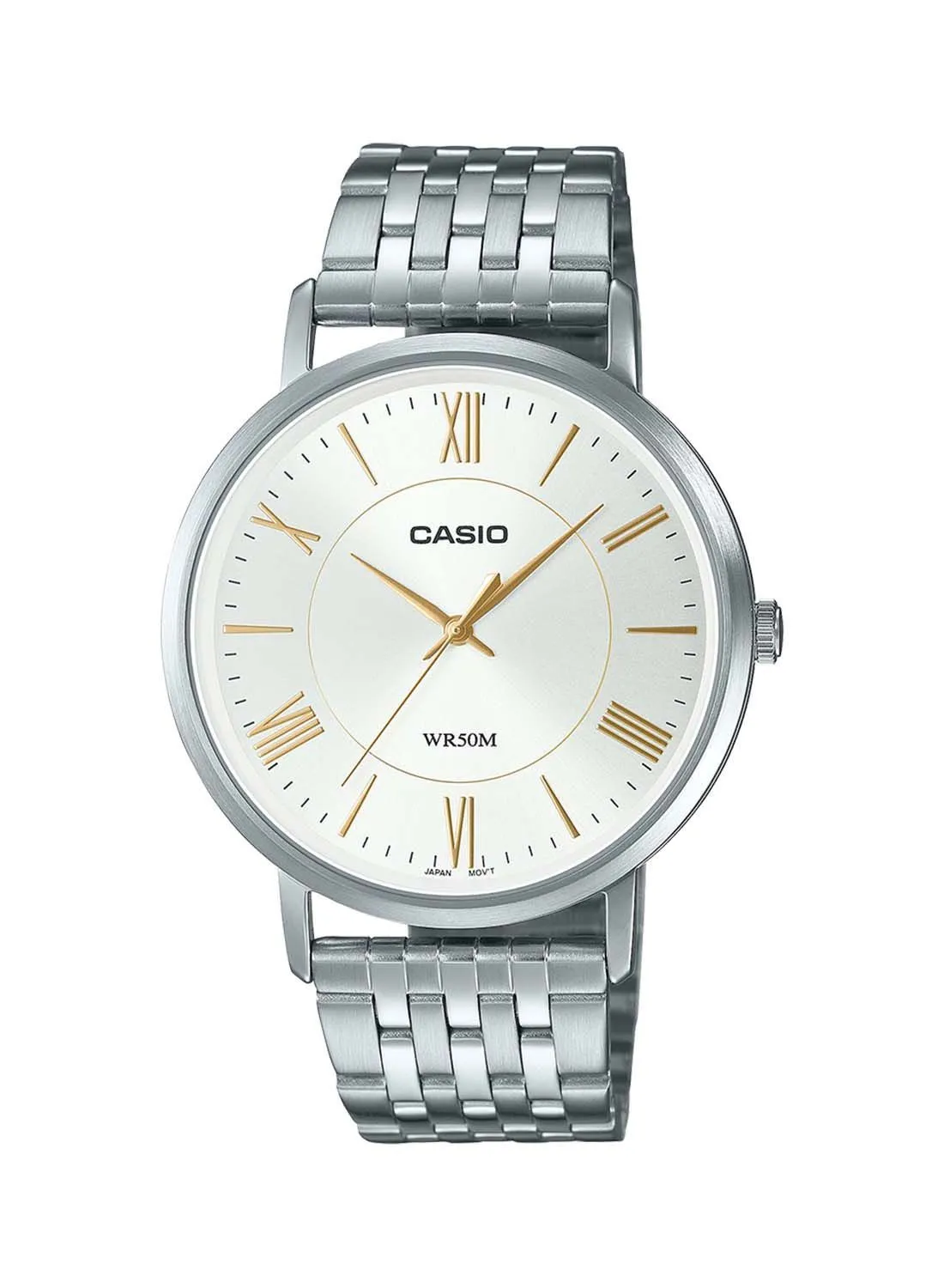 CASIO Analog Round Waterproof Wrist Watch With Stainless Steel MTP-B110D-7AVDF