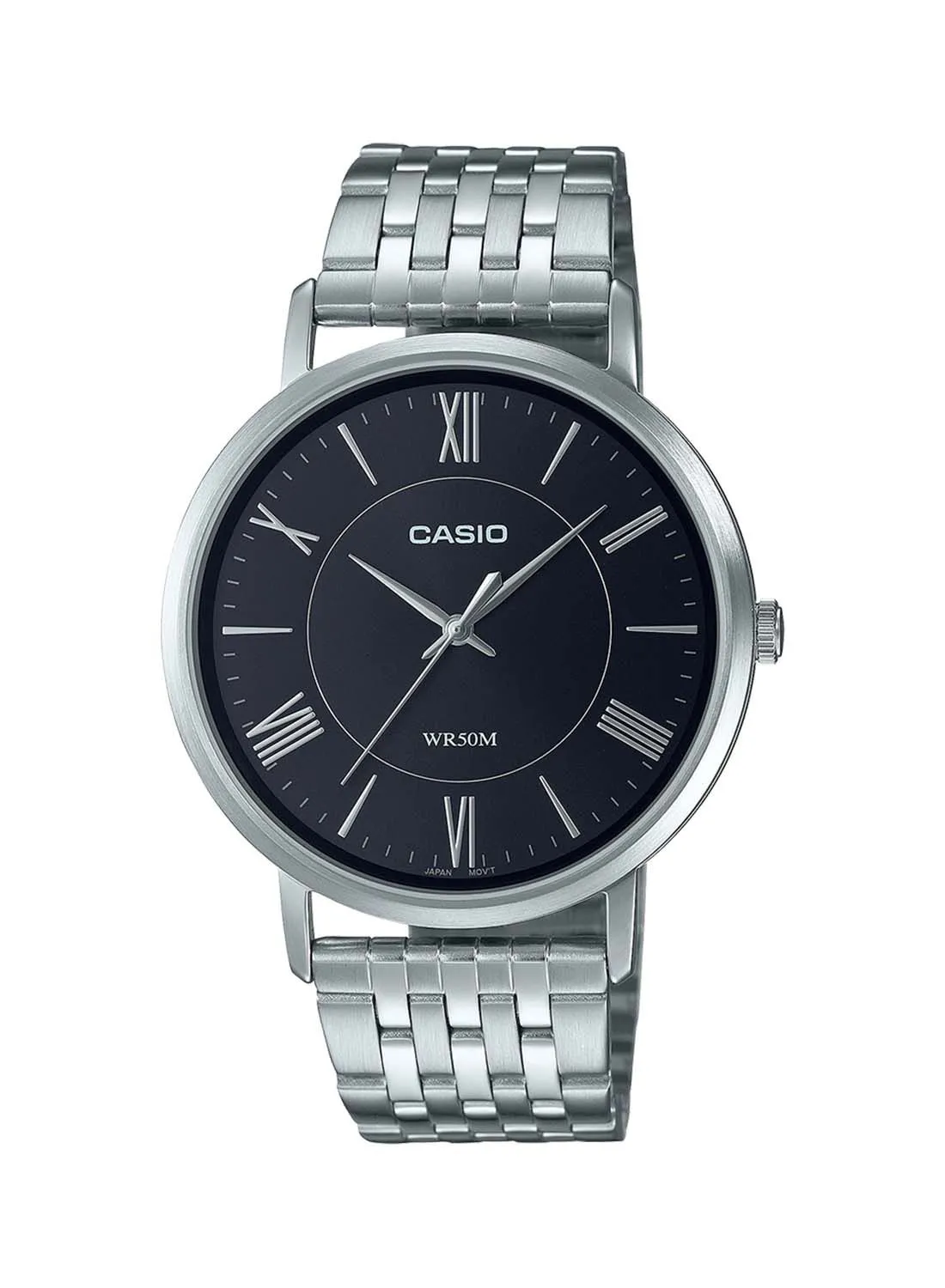 CASIO Analog Round Waterproof Wrist Watch With Stainless Steel MTP-B110D-1AVDF