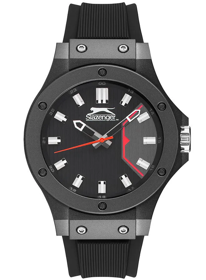 Slazenger Men's Analog Round Shape Silicone Wrist Watch SL.9.6572.1.04 - 47 Mm