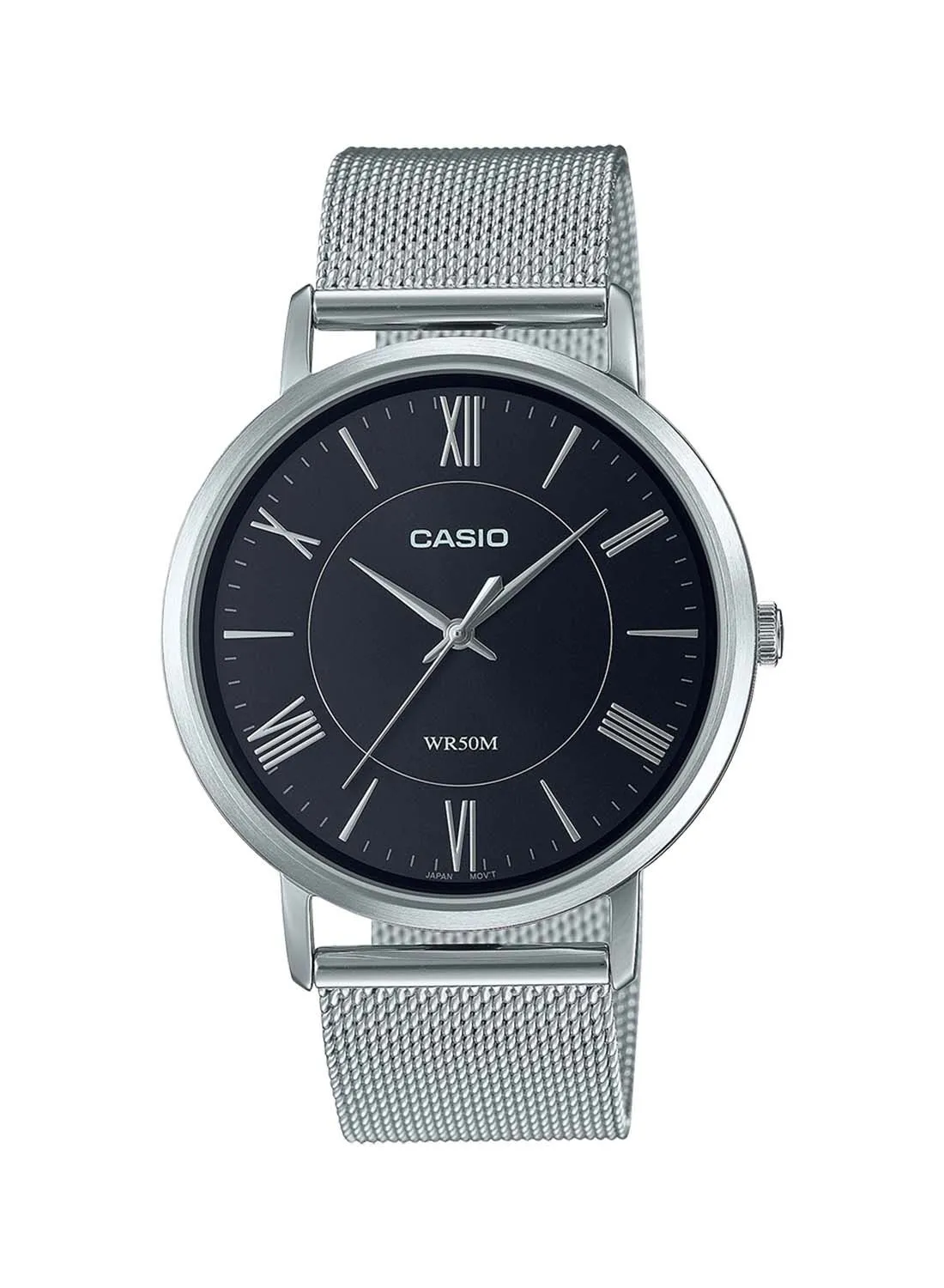 CASIO Analog Round Waterproof Wrist Watch With Stainless Steel MTP-B110M-1AVDF