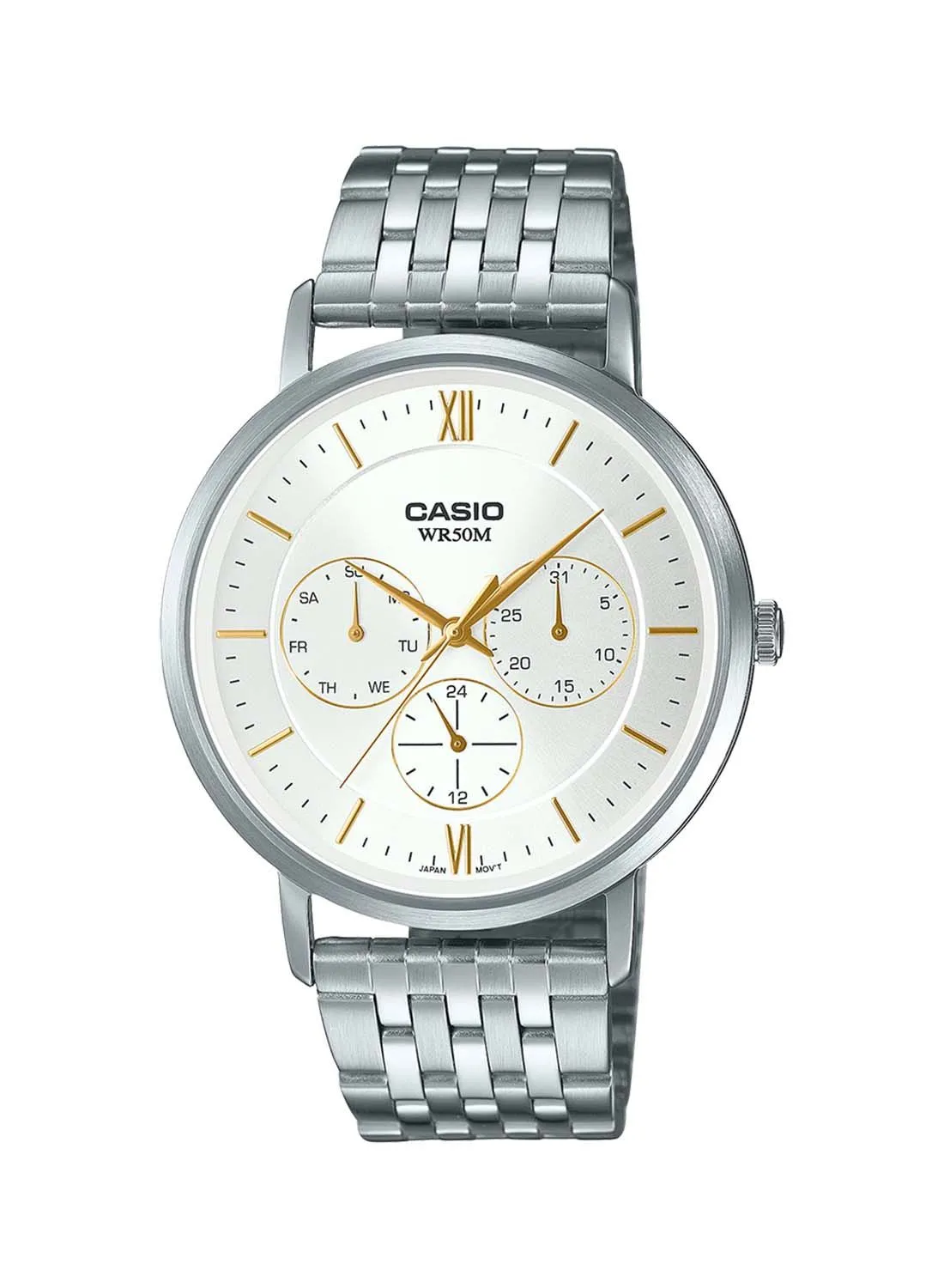 CASIO Analog Round Waterproof Wrist Watch With Stainless Steel MTP-B300D-7AVDF