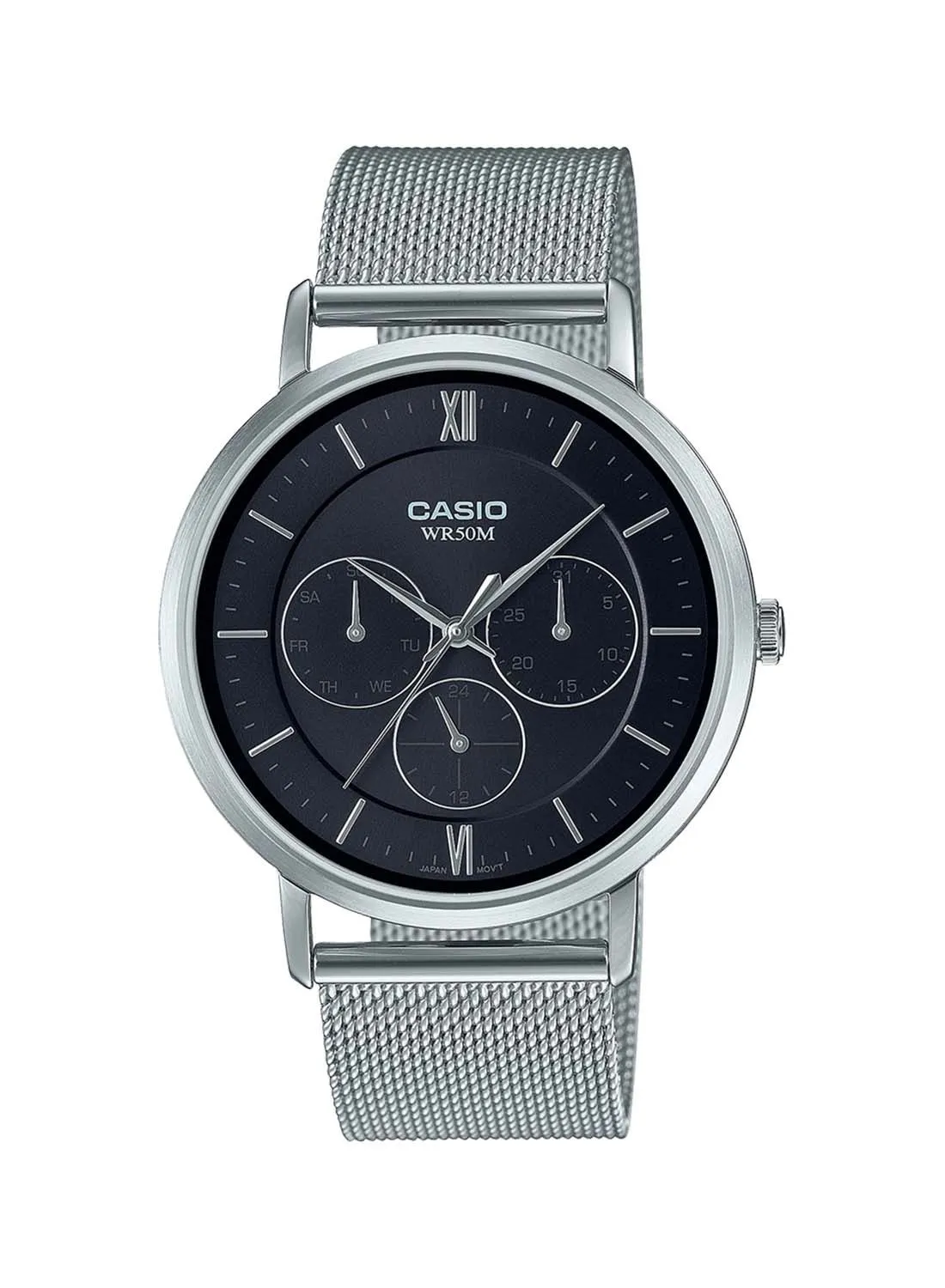 CASIO Analog Round Waterproof Wrist Watch With Stainless Steel MTP-B300M-1AVDF