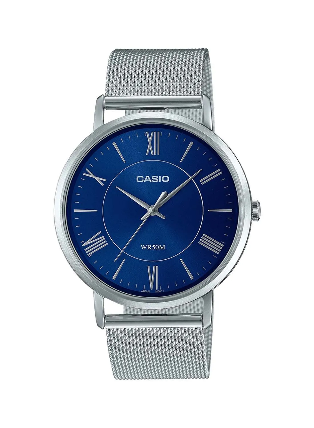 CASIO Analog Round Waterproof Wrist Watch With Stainless Steel MTP-B110M-2AVDF