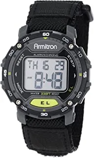 Armitron Sport Unisex 40/8291BLK Grey Accented Digital Chronograph Black Nylon Strap Watch