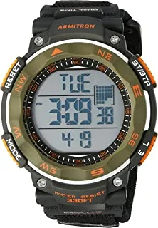 Armitron Sport Men's 40/8377DGN Olive Green Accented Digital Chronograph Black Neoprene Strap Watch