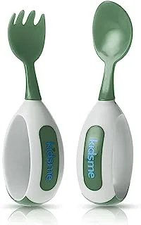 Kidsme Toddler Spoon and Fork Set, for baby boy, from 9 months and above - Aquamarine