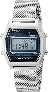 Armitron Sport Retro Digital Chronograph Mesh Bracelet Watch, 40/8485, Silver, Chronograph,Digital