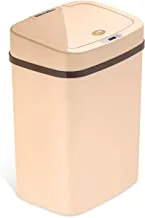 Ninestars DZT-12-5WH Bedroom or Bathroom Automatic Touchless Infrared Motion Sensor Trash Can, 3 Gal 12 L, ABS Plastic (Rectangular, Cream) Trashcan