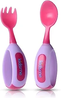 Kidsme Toddler Spoon and Fork Set, for baby girl, from 9 months and above - Lavender