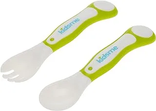 Kidsme My First Spoon & Fork Set, for baby girl/boy, from 6 months and above - Lime
