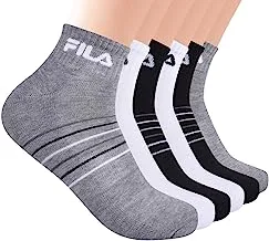 Fila mens Striped Half Cushion Quarter Socks Quarter Socks
