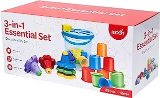 Moon 3-In-1 Essential Educational Sorting Toy with Colorful Shapes for 12 Months Kid 29-Pieces