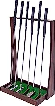 GoSports Premium Wooden Golf Putter Stand - Indoor Display Rack - Holds 6 Clubs – Choose Your Style