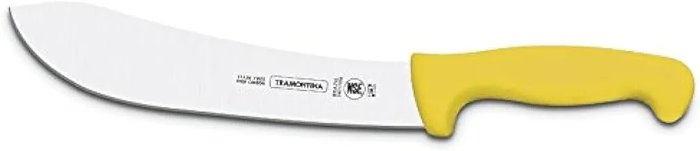 Tramontina Professional 10 Inches Meat Knife with Stainless Steel Blade and Yellow Polypropylene Handle with Antimicrobial Protection