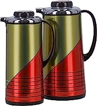RoyalFord Vacuum Flask Set 2-Pieces, 1.3/1.9 Liters Capacity, Gold/Red
