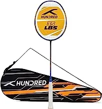 HUNDRED Atomic X 35 SPD Carbon Fibre Strung Badminton Racket with Full Racket Cover for Intermediate Players (82g, Maximum String Tension - 32lbs)