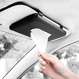 Car Visor Tissue Holder, Sun Visor Napkin Holder Backseat Tissue Case, Premium Car Tissue Box for car, Vehicle (Black)