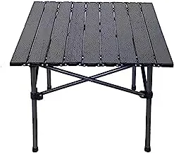 SKY-TOUCH Outdoor Camping Folding Table，Lightweight Folding Table with Aluminum Table Top and Carry Bag, Easy to Carry, Perfect for Outdoor, Picnic, Cooking, Beach, Hiking, Fishing（53×51×50cm）