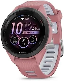 Garmin Forerunner 265S Running Smartwatch for Unisex, 42 mm Size, Light Pink/Powder Grey
