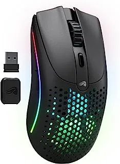 Glorious Model O 2 RGB 68g Ultralightweight Wireless Gaming Mouse - 26,000 DPI, Hybrid 2.4 Ghz/Bluetooth Wireless, 6 Programmable Buttons, 210h Battery Life, Backlit Mouse for PC & Laptop - Black