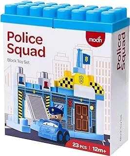 Moon Police Squad Building Block Toy Set 23-Pieces, Multicolor