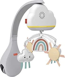 Fisher-Price Rainbow Showers Bassinet to Bedside Mobile, Tabletop Soother and Nursery Sound Machine for Newborn Baby to Toddler