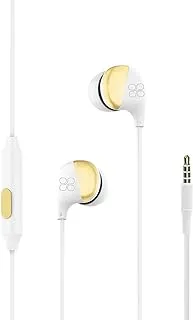 Promate In-Ear Wired Headphones, Premium Sound High Fidelity Headphones with Dynamic HD Drivers, Built-in Microphones, 1.2m Cable and In-Line Control for iPhone,Samsung,Pc,iPod,iPad,Comet-GOLD