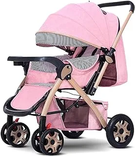 Dreeba One Way Foldable Push Baby Stroller- 9912-Pink, with Storage Basket, Travel Stroller, Rear Breaks, Compact Foldable Design
