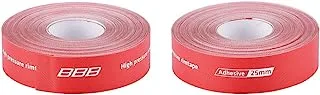 BBB Cycling High Pressure Adhesive Rim Tape, 25 mm Size, Red