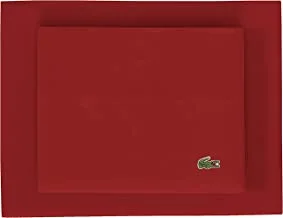 Lacoste 100% Cotton Percale Sheet Set, Solid, Chili Pepper, Full