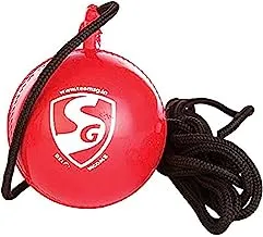 SG Iball Synthetic Hanging Cricket Ball (Red)| Rubber | Suitable for Practice Game | Solid inner core | Weatherproof | Training | Lightweight