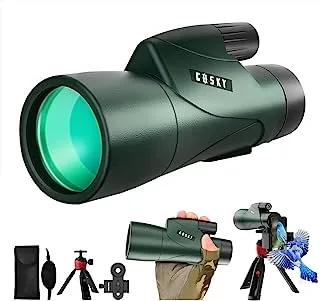 Gosky Piper Monocular Telescope, 12x55 HD Monocular for Adult with BAK4 Prism & FMC Lens, Lightweight Monocular with Smartphone Adapter Suitable for Bird Watching Hunting Wildlife Hiking Traveling