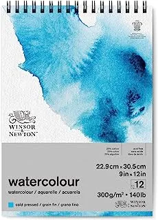 وسادة ورقية ملونة كلاسيكية من وينسور آند نيوتن ، سلكية ، 9 × 12 بوصة ، أبيض طبيعي