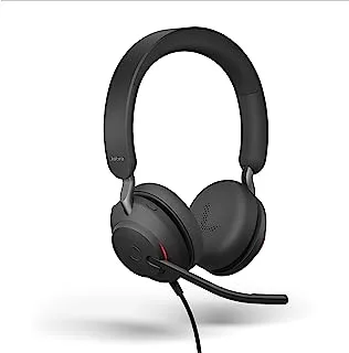 Jabra Evolve2 40 PC Headset – Noise Cancelling Microsoft Teams Certified Stereo Headphones With 3-Microphone Call Technology – USB-A Cable – Black