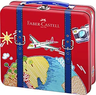 Faber-Castell Connector Pen in Traveler Tin Suitcase 40-Piece Set, Multicolor