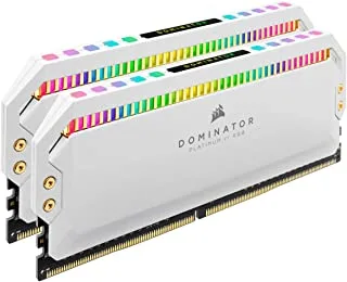 ذاكرة سطح المكتب CORSAIR DOMINATOR PLATINUM RGB 32GB (2x16GB) DDR4 3200 (PC4-25600) C16 1.35V - أبيض