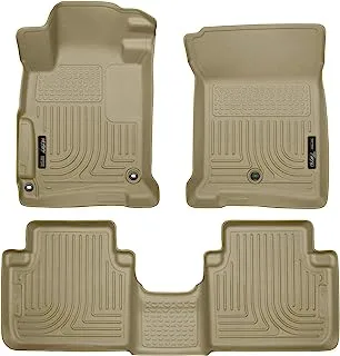 Husky Liners — Weatherbeater | Fits 2013-2017 Honda Accord Sedan - Front & 2nd Row Liner - Tan, 3 pc. | 98483