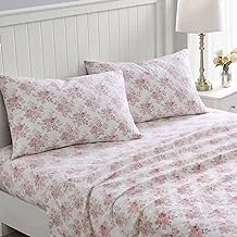 Laura Ashley Home - Twin Sheets, Cotton Flannel Bedding Set, Brushed for Extra Softness & Comfort (Lisalee, Twin)