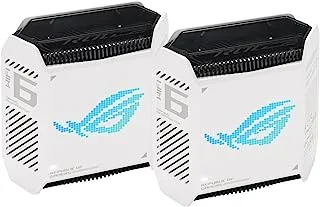 ASUS ROG Rapture GT6 AX10000 Tri-Band WiFi 6 Mesh System- 4G 5G Router Replacement, Smart Antenna, Covers up to 5,800 sq ft, Game Acceleration, subscription-free Network Security, 2.5G port, 2pk white
