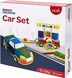 Moon Dough Creation Car Educational Play Dough Set for Kids with Cutters Tools 6-Pieces, 28 g, Multicolor