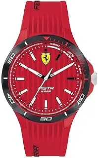 Scuderia Ferrari Ferrari Men's PISTA Quartz Watch with Silicone Strap, Red, 18 (Model: 0830781)