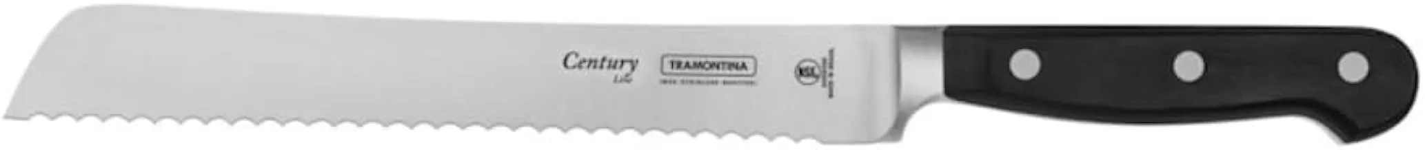 Tramontina Century 8 Inches Bread Knife with Stainless Steel Blade and Black Polycarbonate Handle