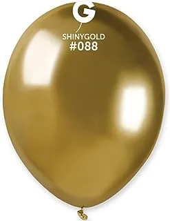 Gemar AB50 Latex Balloon without Helium, 5-Inch Size, 088 Shiny Gold