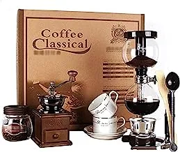 مجموعة صانعة القهوة من سيفون ، علبة هدية سيفون سيفون ، 3 أكواب ، صانعة قهوة 39x14x44 سم