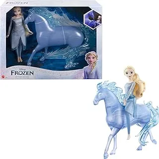 Disney Frozen Toys, Elsa Fashion Doll with Horse-Shaped Water Nokk Figure Inspired by Disney’s Frozen 2, HLW58