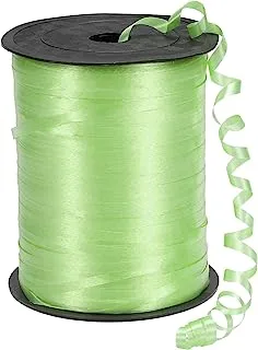 Goldedge 250 Yards Glitter Curling Ribbon, 5MM Crimps Balloon Ribbons, Shiny Metallic Balloon String for Wedding Gifts Party Birthday Crafts Florist (Green)