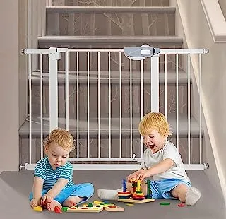 SKY-TOUCH Auto Close Safety Baby Gate, Extra Wide Child Gate with 10 cm Extension Kit Maximum Suitable For 94 cm, Baby Gates for Stairs & Doorways, Easy Install (Safety Railing + 10cm Extension Kit)