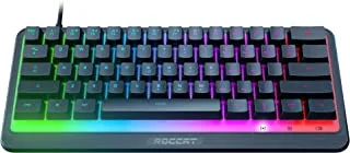 ROCCAT Magma Mini - لوحة مفاتيح ألعاب RGB بنسبة 60٪ مع 5 مناطق إضاءة قابلة للبرمجة ومفاتيح مفاتيح غشائية وطبقات وظائف قابلة للبرمجة ومقاومة للظلال ومقاومة الانسكاب - أسود