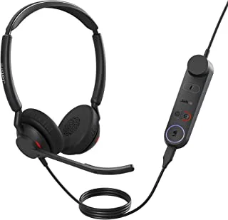 Jabra Engage 50 II Wired Stereo Headset with Link Call Control, Noise-Cancelling 3-Mic Technology and USB-A Cable, Ultra-Lightweight - MS Teams Certified, Works with All Other Platforms - Black